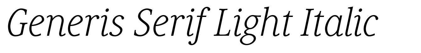 Generis Serif Light Italic